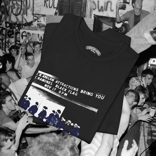 Ramones Black Flag Police Story 80's punk rock T Shirt