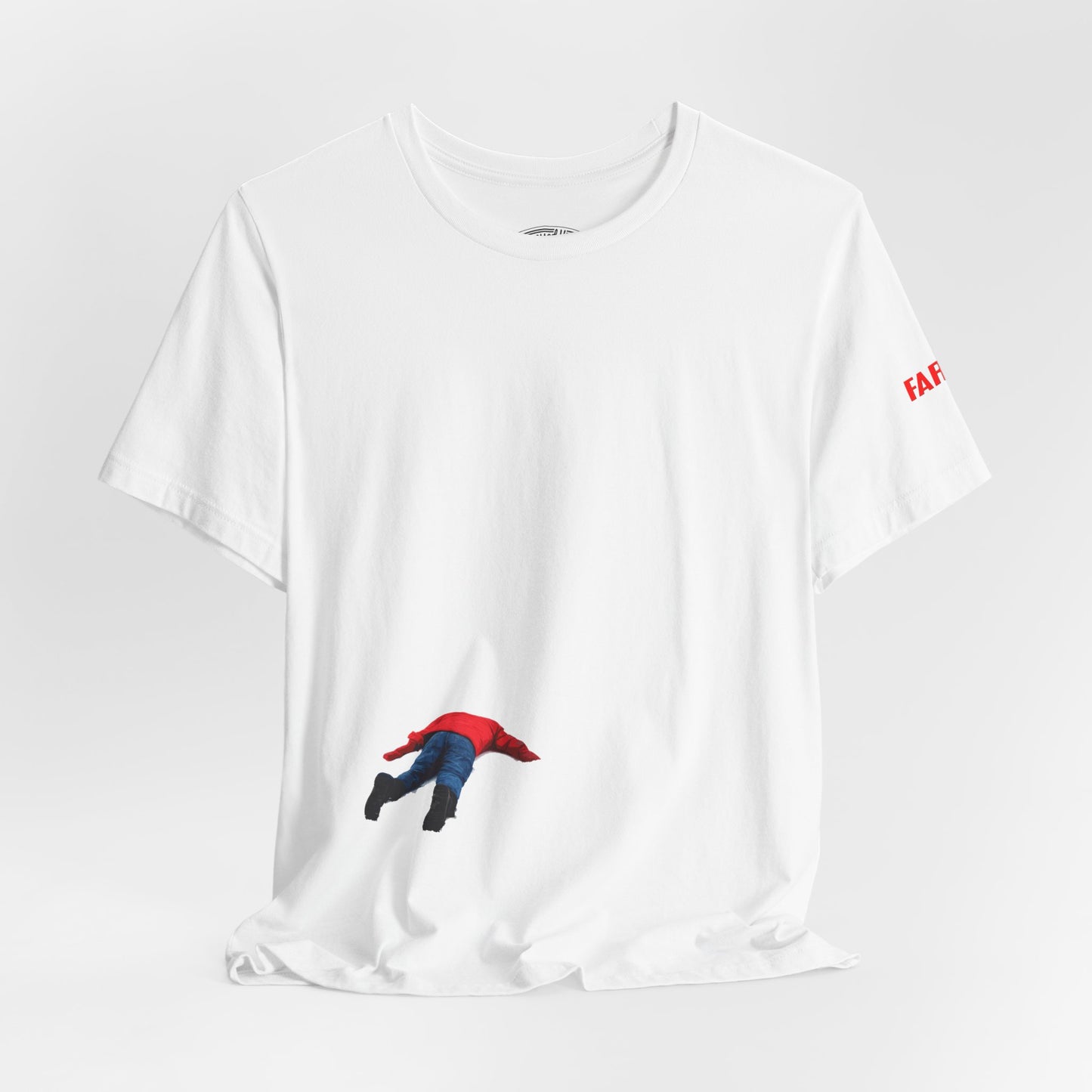 Fargo minimalist design, with title on sleeve t-shirt