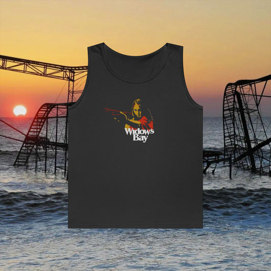 Widow's Bay Graphic Tank Top — Retro Horror Movie Vibe