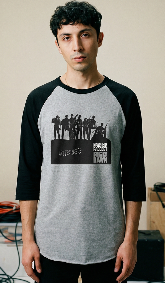 Red Dawn "Wolverines" — Unisex Three-Quarter Sleeve Raglan Shirt