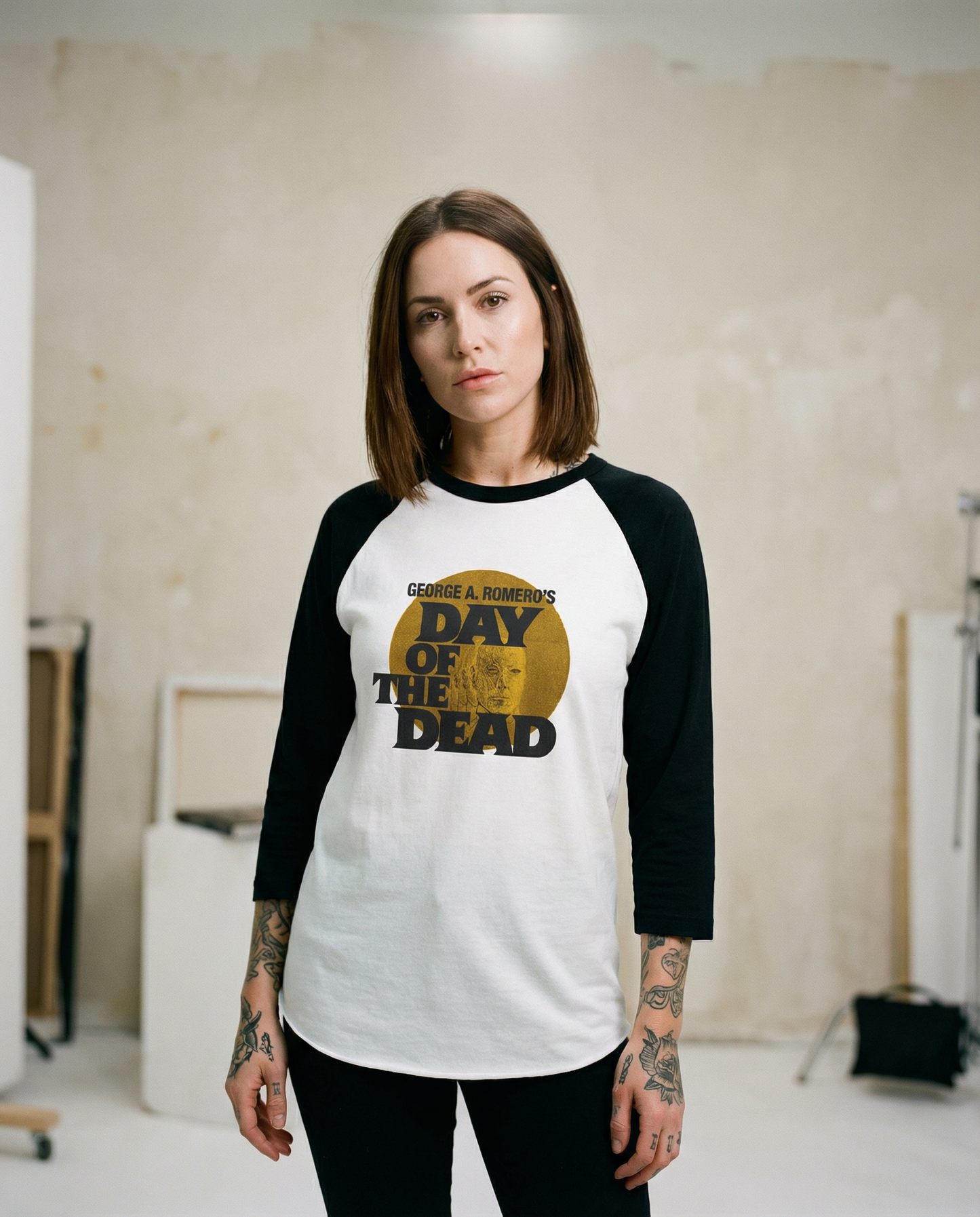 Day of the Dead Raglan Shirt — 'Come a Friend's Day of the Dead' Vintage Skull Tee