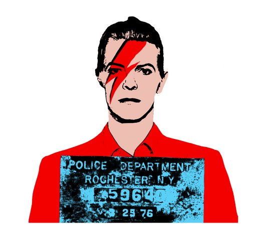 David Bowie Mugshot Aladdin Sane Ringer Tee