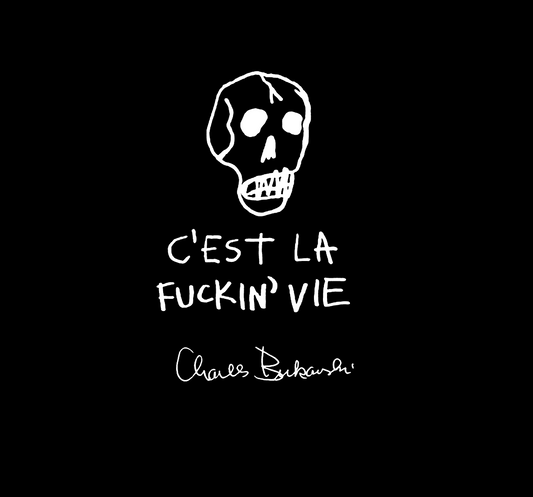 Charles Bukowski C'Est La F'n Vie" Hand Written Note and Sketch Unisex Softstyle T-Shirt