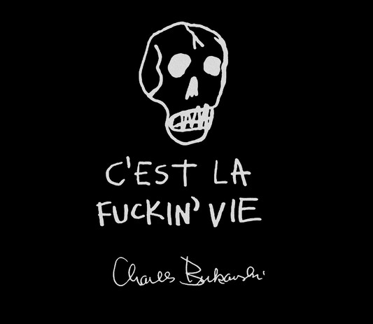 Charles Bukowski C'Est La F'n Vie" Hand Written Note and Sketch Unisex Softstyle T-Shirt