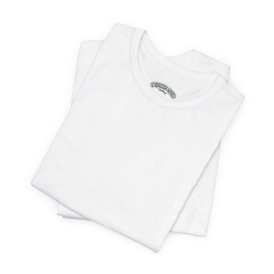 Fargo minimalist design, with title on sleeve t-shirt