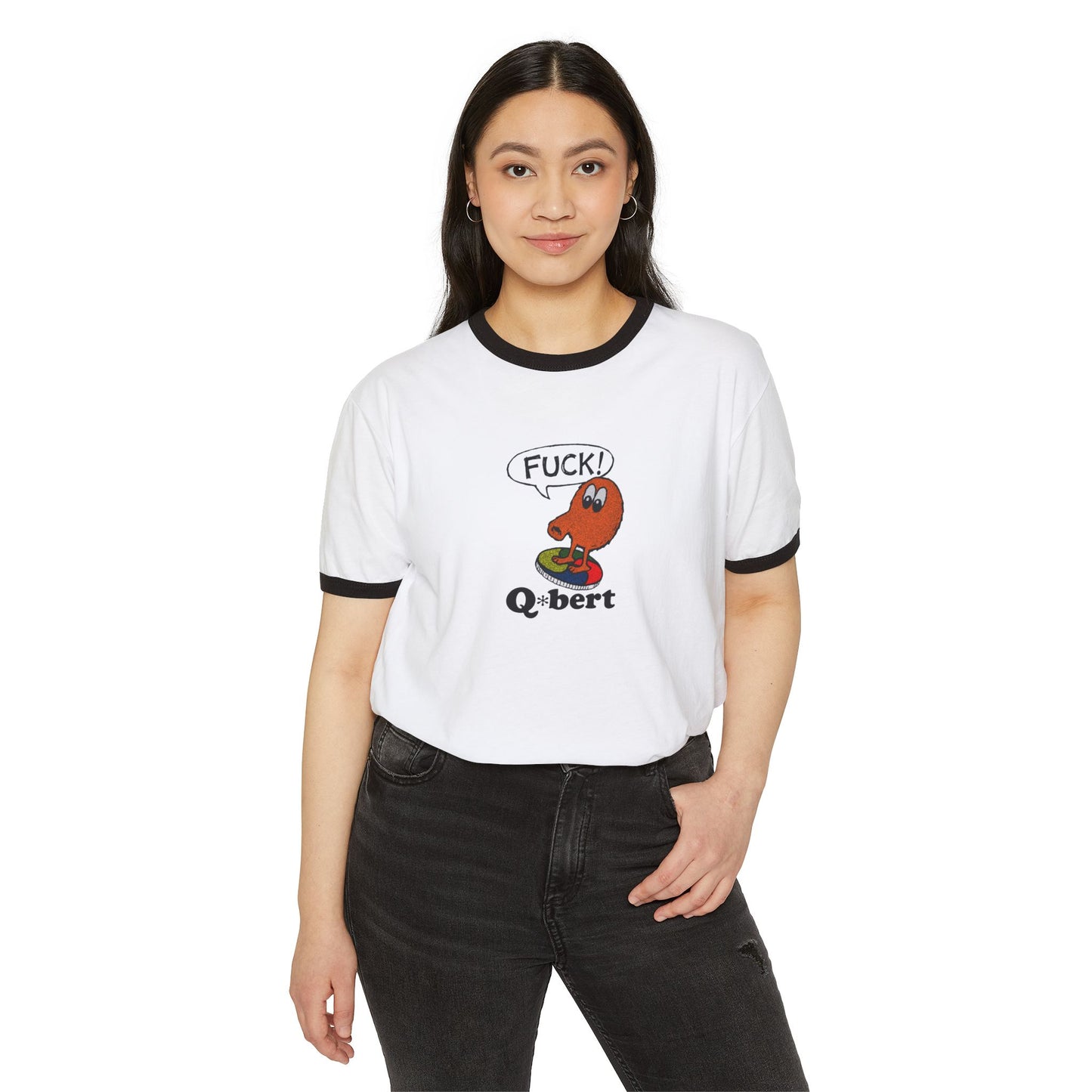 Retro Q*bert expletive ringer T-Shirt