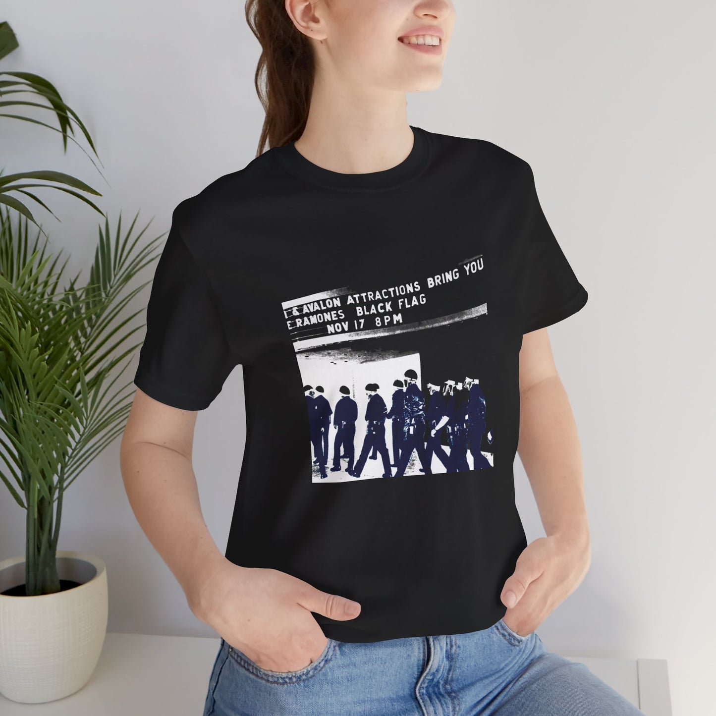 Ramones Black Flag Police Story 80's punk rock T Shirt