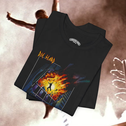 Die Hard meets Def Lep's Pyromania mash up film and music T‑Shirt