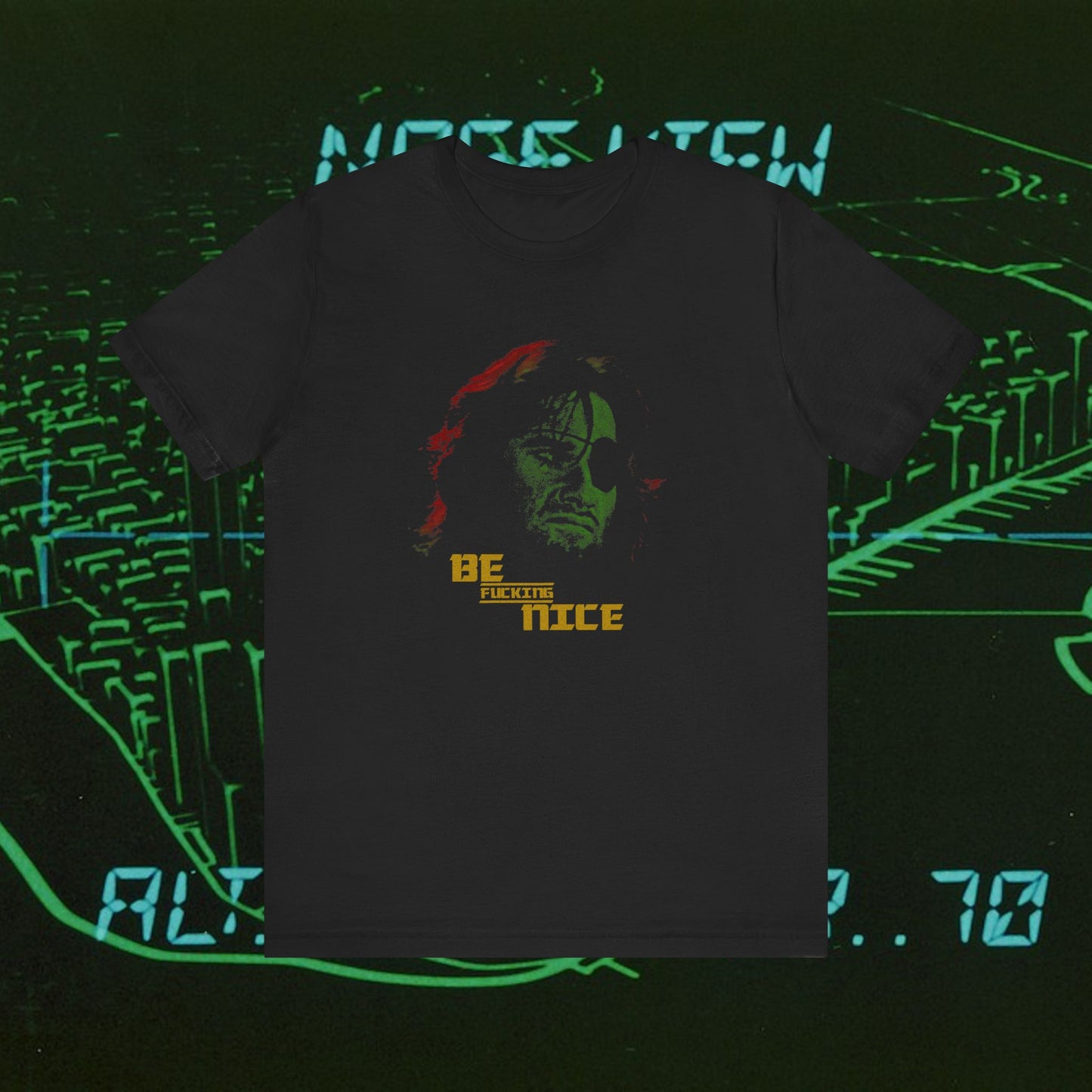 Snake Plissken Be Nice Escape from New York NSFW t-shirt