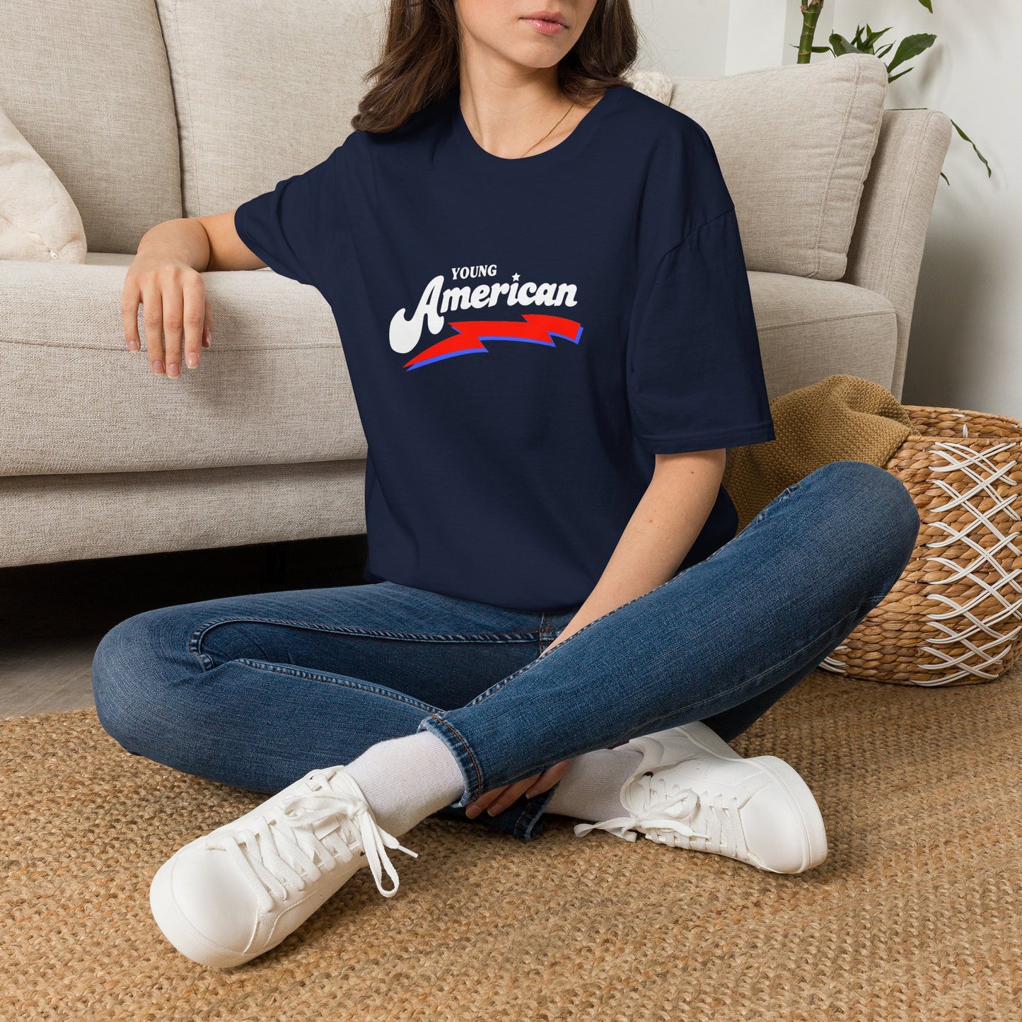 Bowie Young American vintage style navy T-Shirt