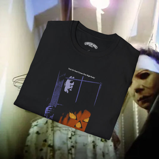Halloween Thriller T‑Shirt — 'Trick Or Treat Comes One Night Early' Vintage Horror Tee
