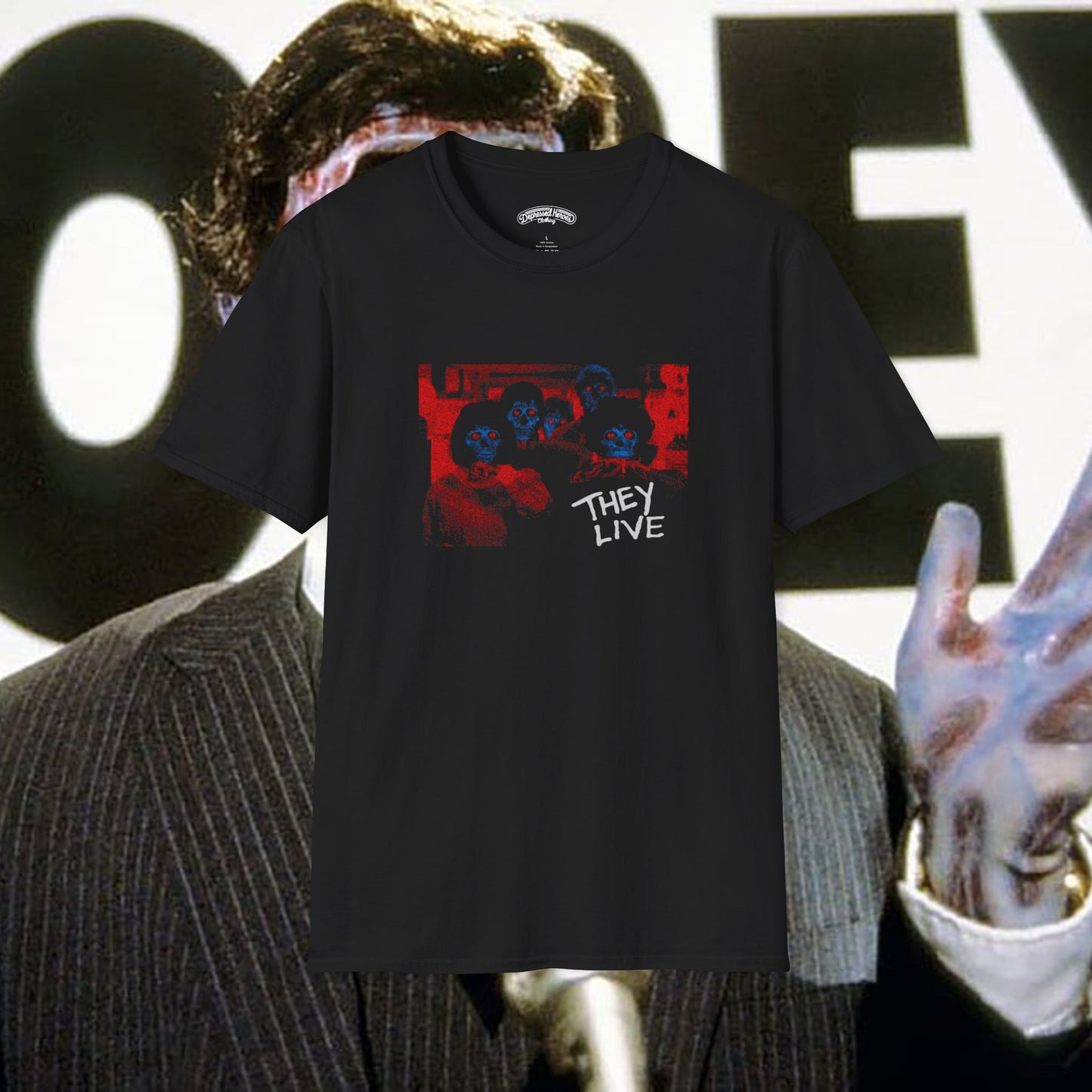 John Carpenter's They Live Aliens Conspire pop art T-Shirt