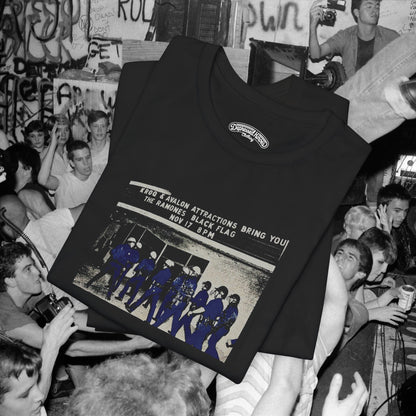 Ramones Black Flag Police Story 80's punk rock T Shirt