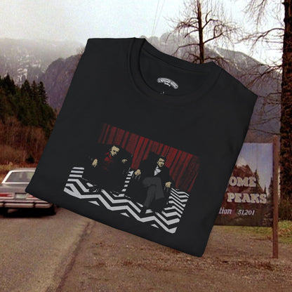Twin Peaks David Lynch and The Arm Black Lodge Scene T-Shirt