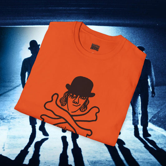 Clockwork Orange Skull and Crossbones vintage design  T-Shirt