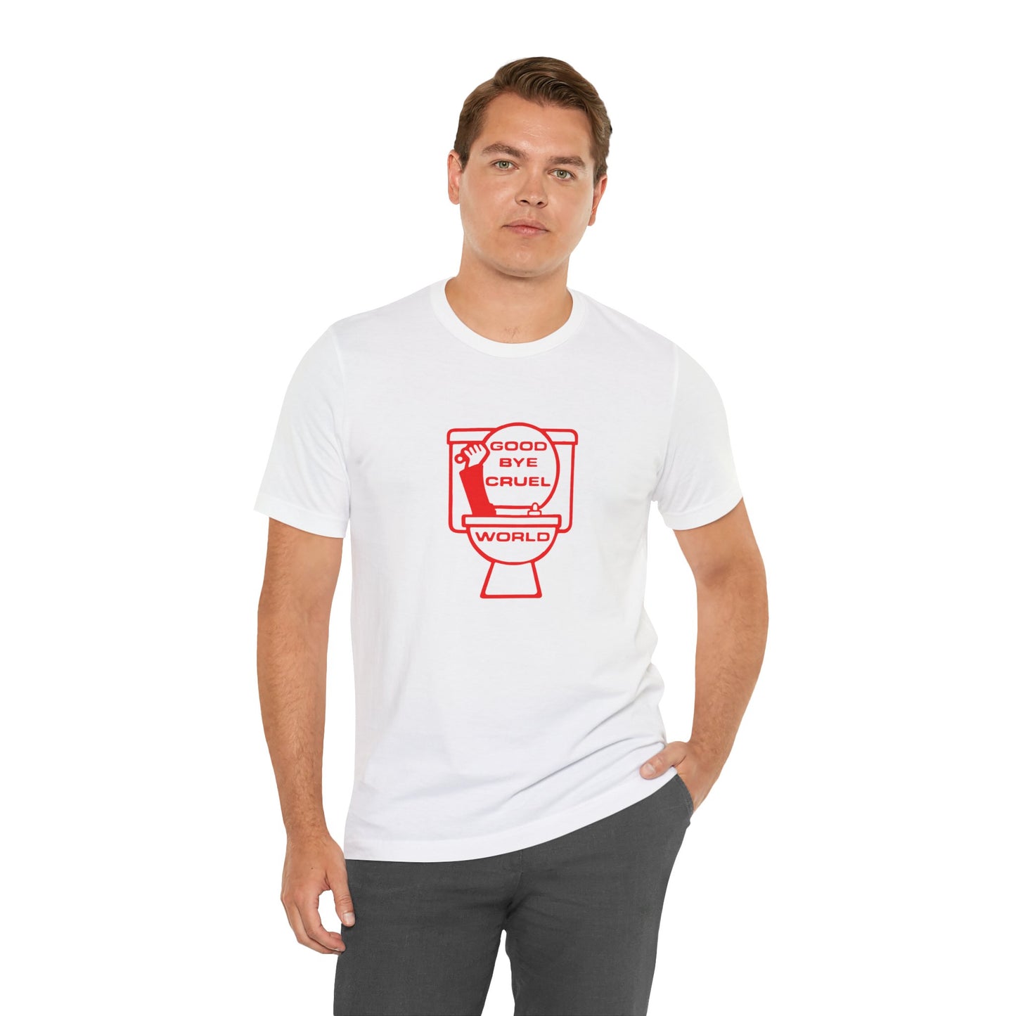 Good Bye Cruel World Toilet Graphic T-Shirt