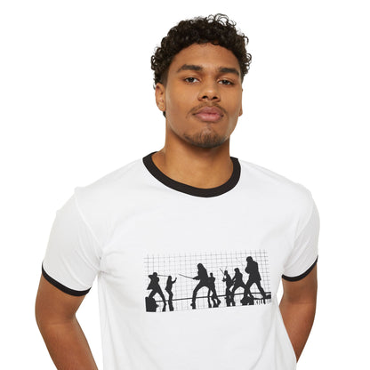 Kill Bill House of Blue Leaves silhouette black ringer T-Shirt