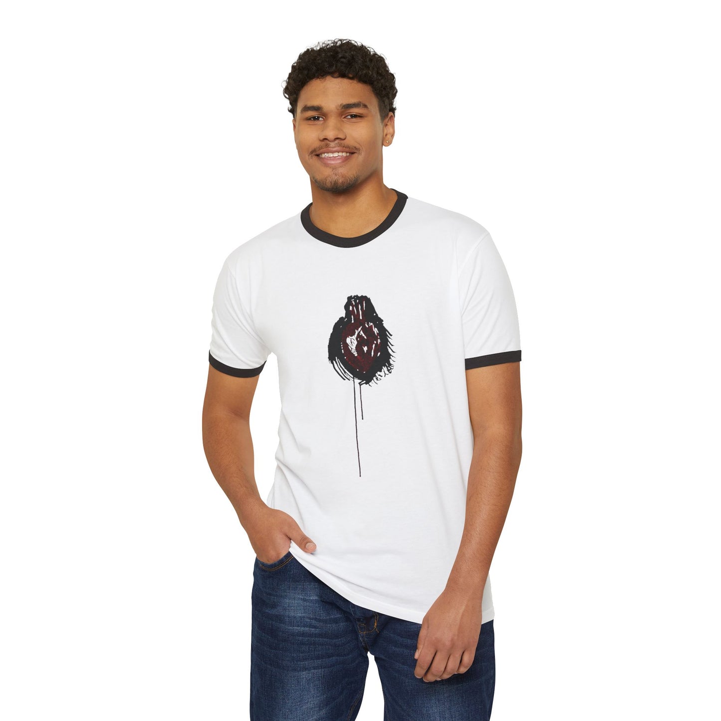 Raymond Pettibon Bleeding Heart Ringer T-Shirt
