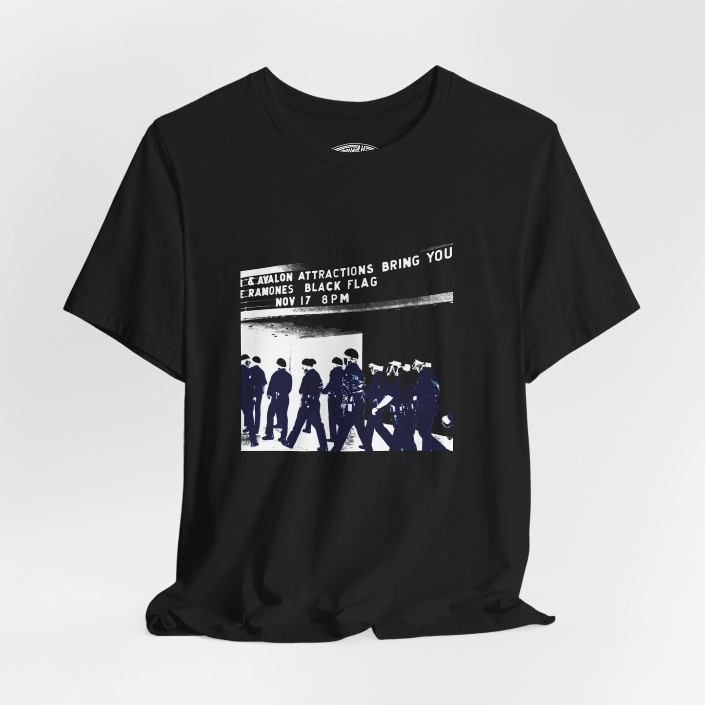 Ramones Black Flag Police Story 80's punk rock T Shirt