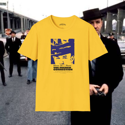 The French Connection Vintage poster William Friedkin T Shirt yellow or white