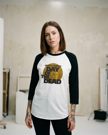 Day of the Dead Raglan Shirt — 'Come a Friend's Day of the Dead' Vintage Skull Tee