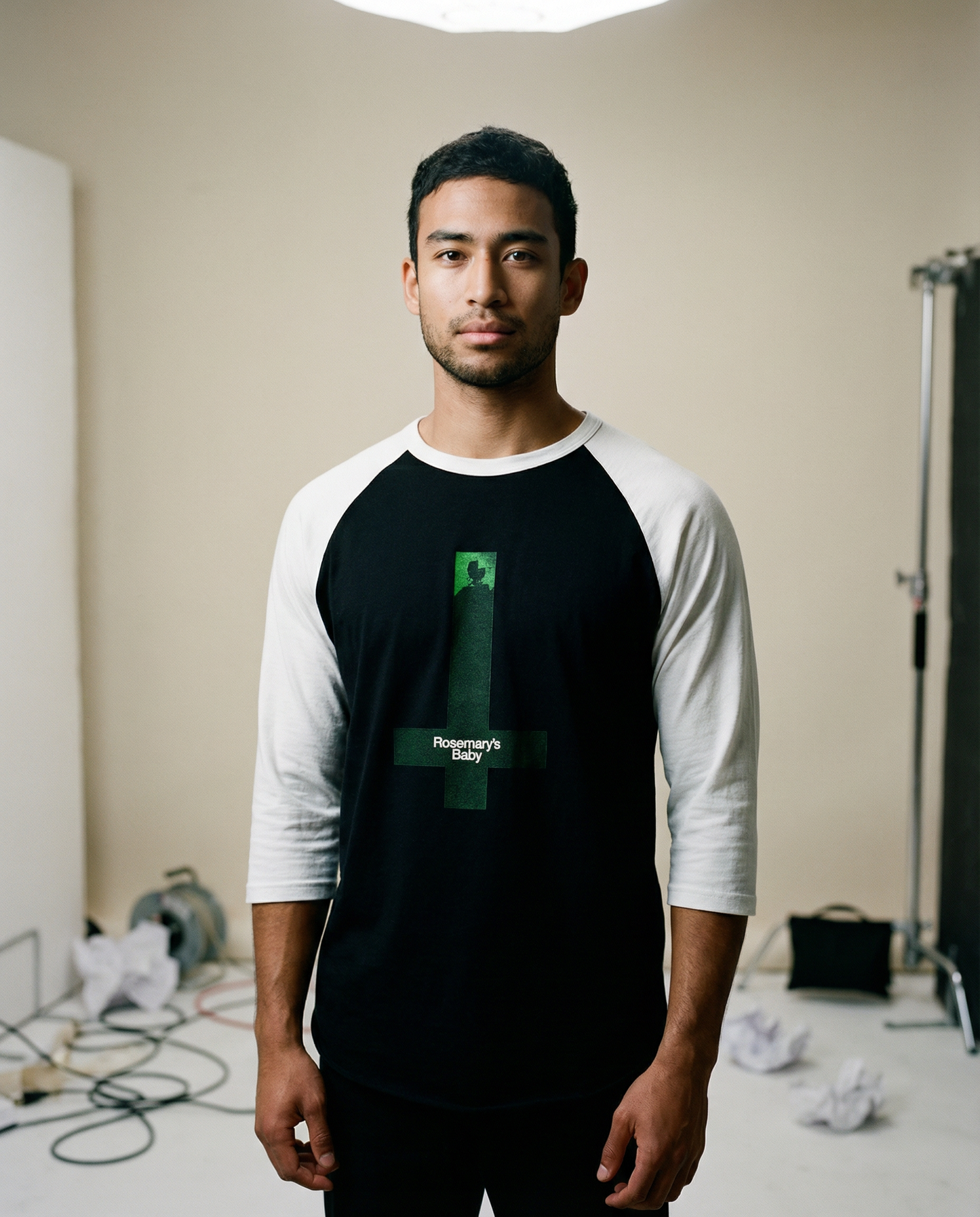 Rosemary’s Baby Inverted Cross - Unisex Three-Quarter Sleeve Raglan Shirt