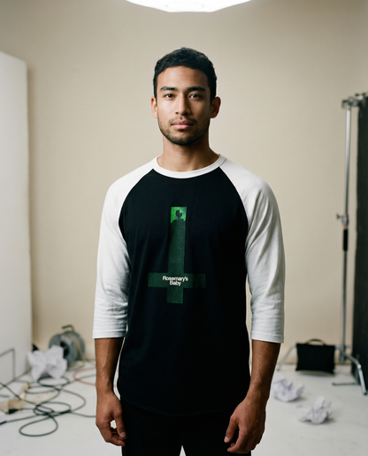 Rosemary’s Baby Inverted Cross - Unisex Three-Quarter Sleeve Raglan Shirt