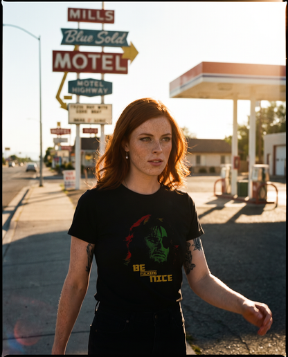 Snake Plissken Be Nice Escape from New York NSFW t-shirt