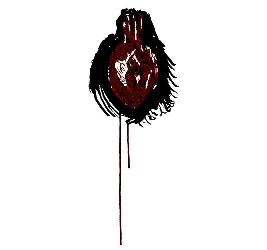Raymond Pettibon Bleeding Heart Ringer T-Shirt