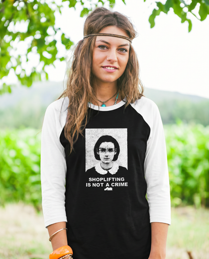 Winona Ryder Shoplifting Is Not A Crime Vintage 3/4 t-shirt