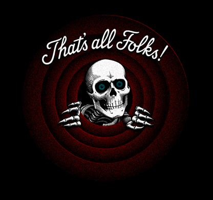 The Ripper meet Looney Tunes 'That's All Folks!' skate T-Shirt