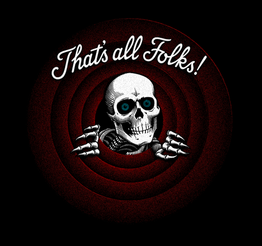 The Ripper meet Looney Tunes 'That's All Folks!' skate T-Shirt