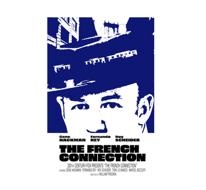 The French Connection Vintage poster William Friedkin T Shirt yellow or white