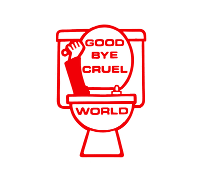 Good Bye Cruel World Toilet Graphic T-Shirt