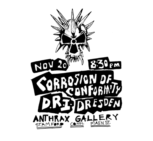 Corrosion of Conformity D.R.I Anthrax club Stamford CT vintage flyer T-Shirt