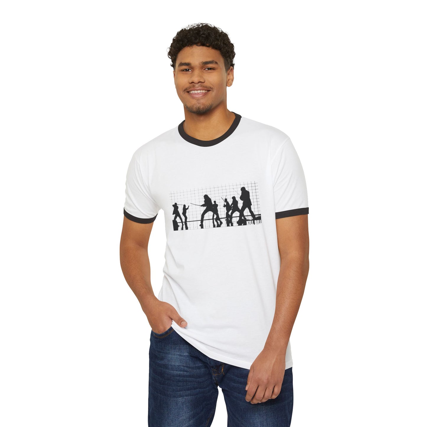 Kill Bill House of Blue Leave silhouette black ringer T-Shirt