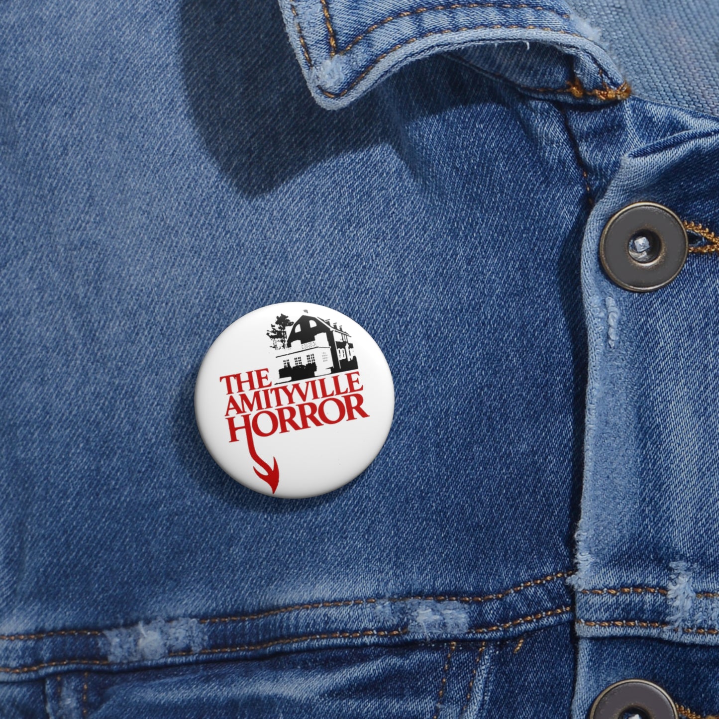 The Amityville Horror promotional button pin faithful reproduction from the original