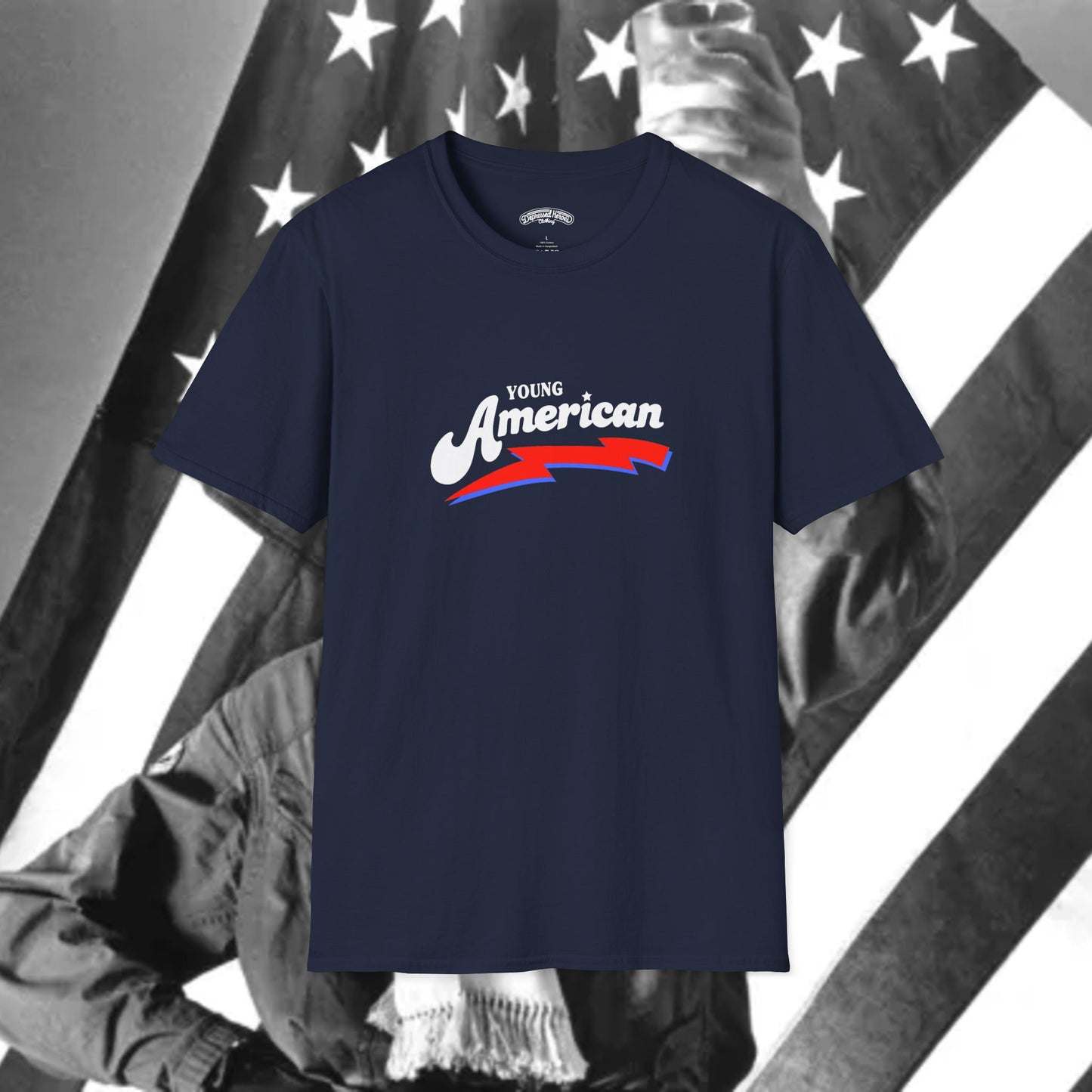 Bowie Young American vintage style navy T-Shirt