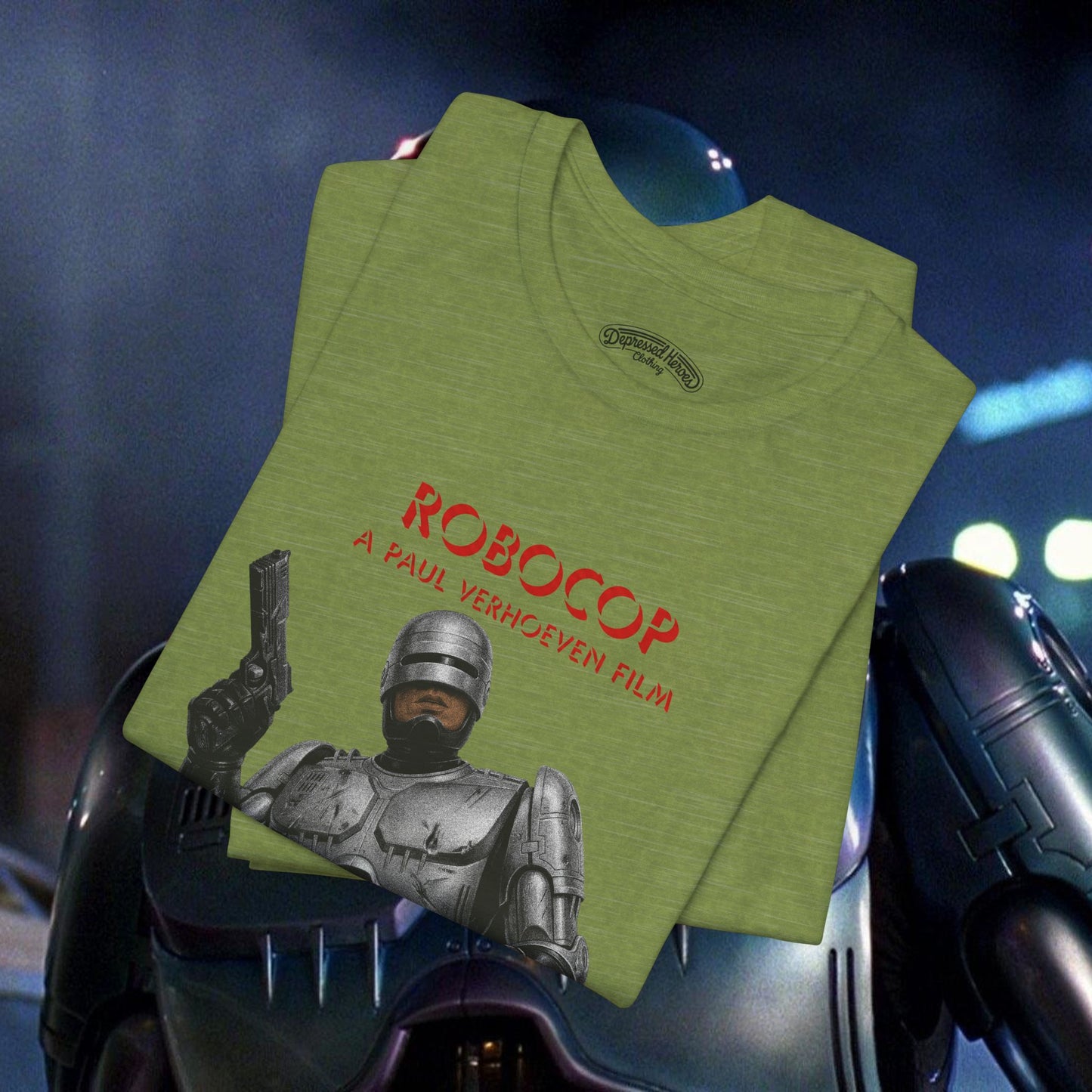 Robocop meets Queen News of the World album green T-Shirt