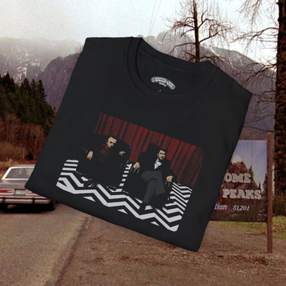 Twin Peaks David Lynch and The Arm Black Lodge Scene T-Shirt