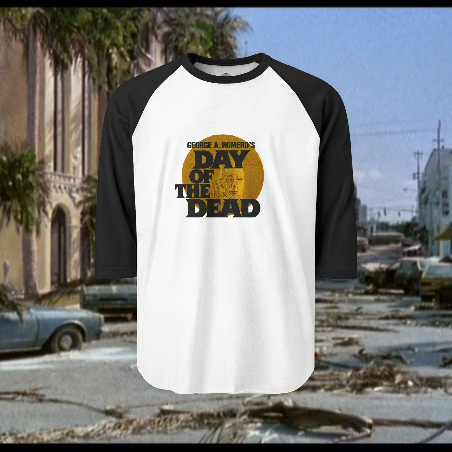 Day of the Dead Raglan Shirt — 'Come a Friend's Day of the Dead' Vintage Skull Tee