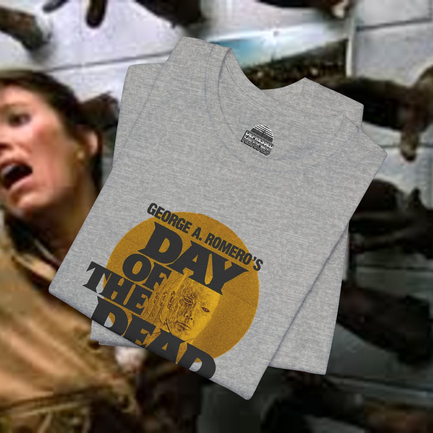 Day of the Dead T-Shirt George Romero Bub Sarah Horror Movie Tee gray & cardinal