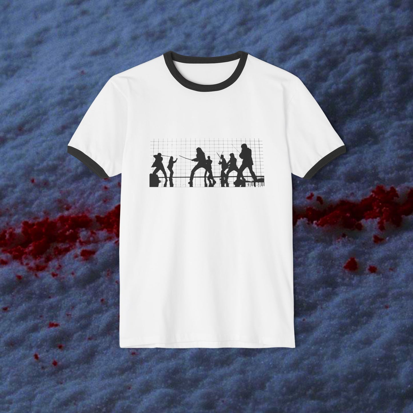 Kill Bill House of Blue Leave silhouette black ringer T-Shirt