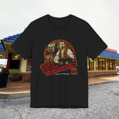 Get to the Whopper! 1987 Predator Schwarzenegger promotion T-Shirt