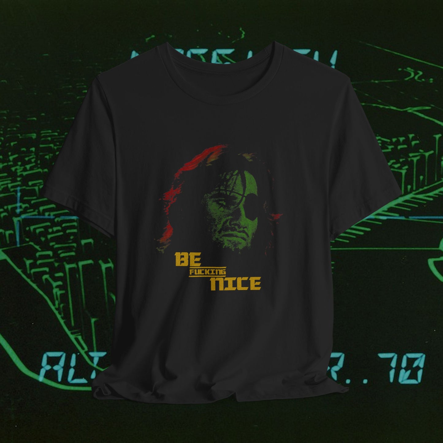Snake Plissken Be Nice Escape from New York NSFW t-shirt