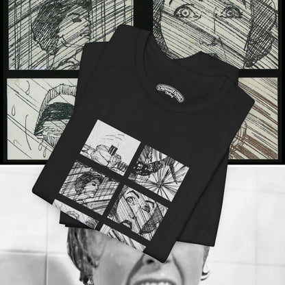 Psycho storyboard shower sequence Alfred Hitchcock horror T Shirt