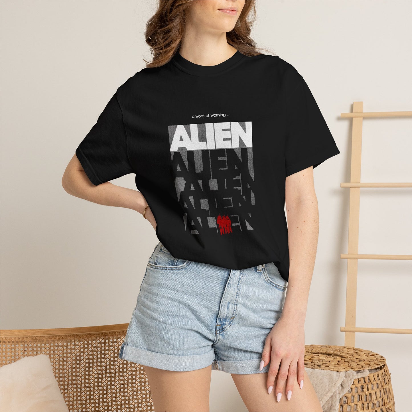 ALIEN typographic repeat T-shirt | 1979 film sci-fi graphic tee