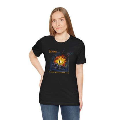 Die Hard meets Def Lep's Pyromania mash up film and music T‑Shirt