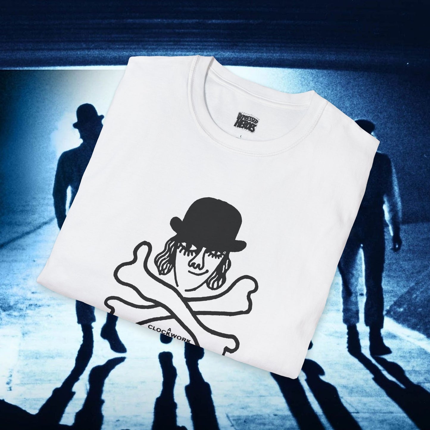Clockwork Orange Skull and Crossbones vintage design  T-Shirt