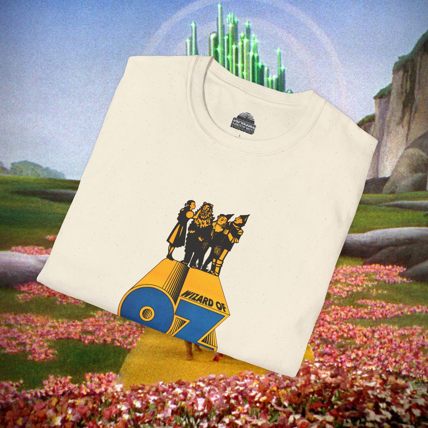 Wizard of Oz Characters Retro Logo T-Shirt | Dorothy Scarecrow Tin Man Lion